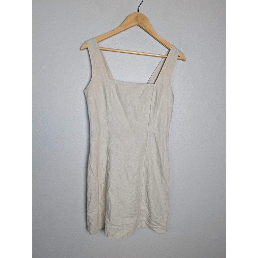 Old Navy Dress Womens S Beige Knee Length Sundress Tank Smocked Pullover
